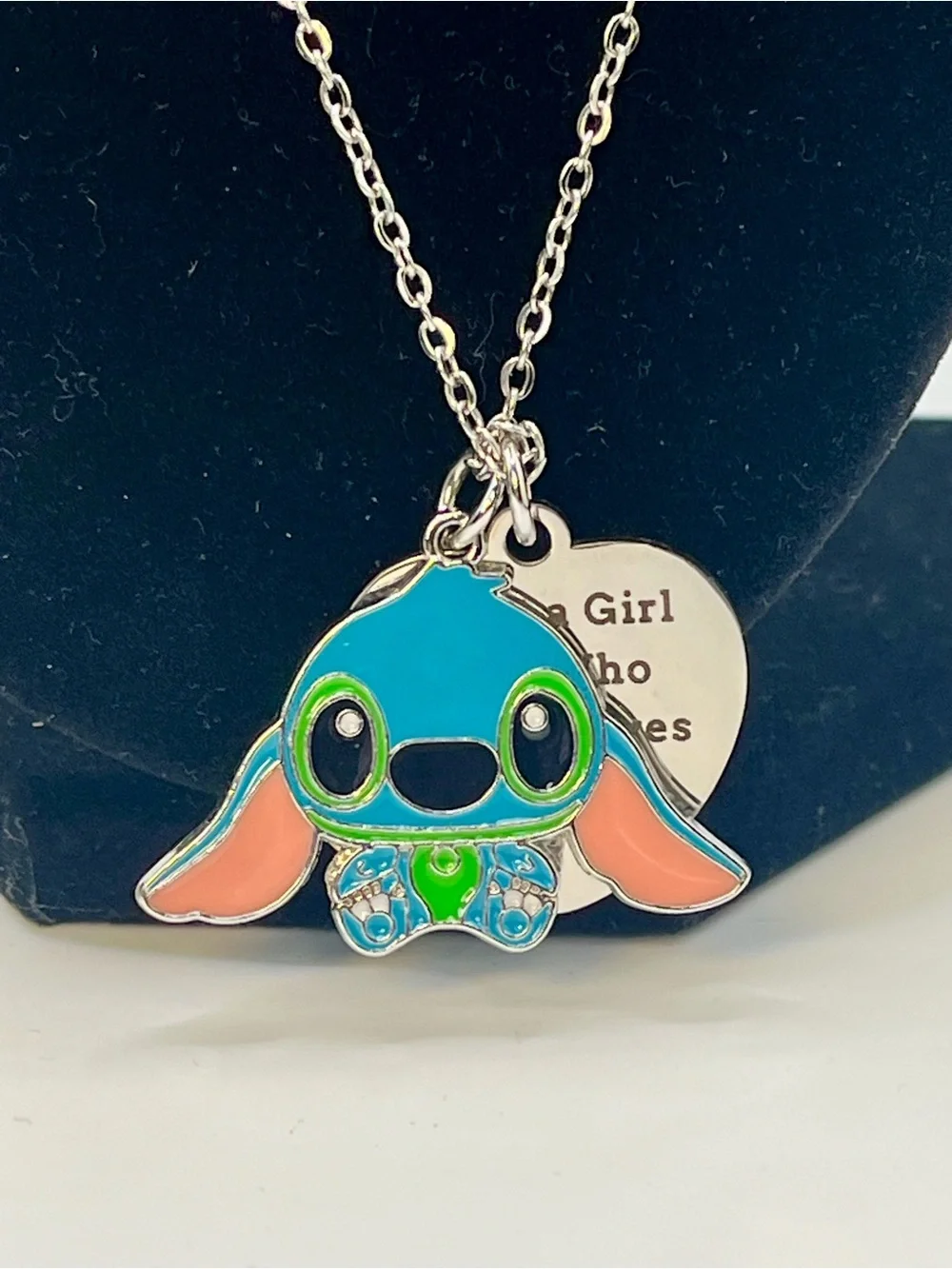 Cute Blue Stitch-Style Kids Necklace and Bracelet Set